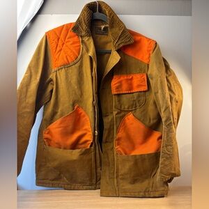 SAF-T-BAK  Vintage 70’s Men's Brown and Orange Hunting/Work Duck Canvas Jacket